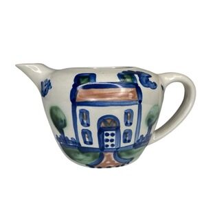 Vintage M.A. Hadley HOUSE Pattern Teapot Creamer Retired Home Sweet Home No Lid‎